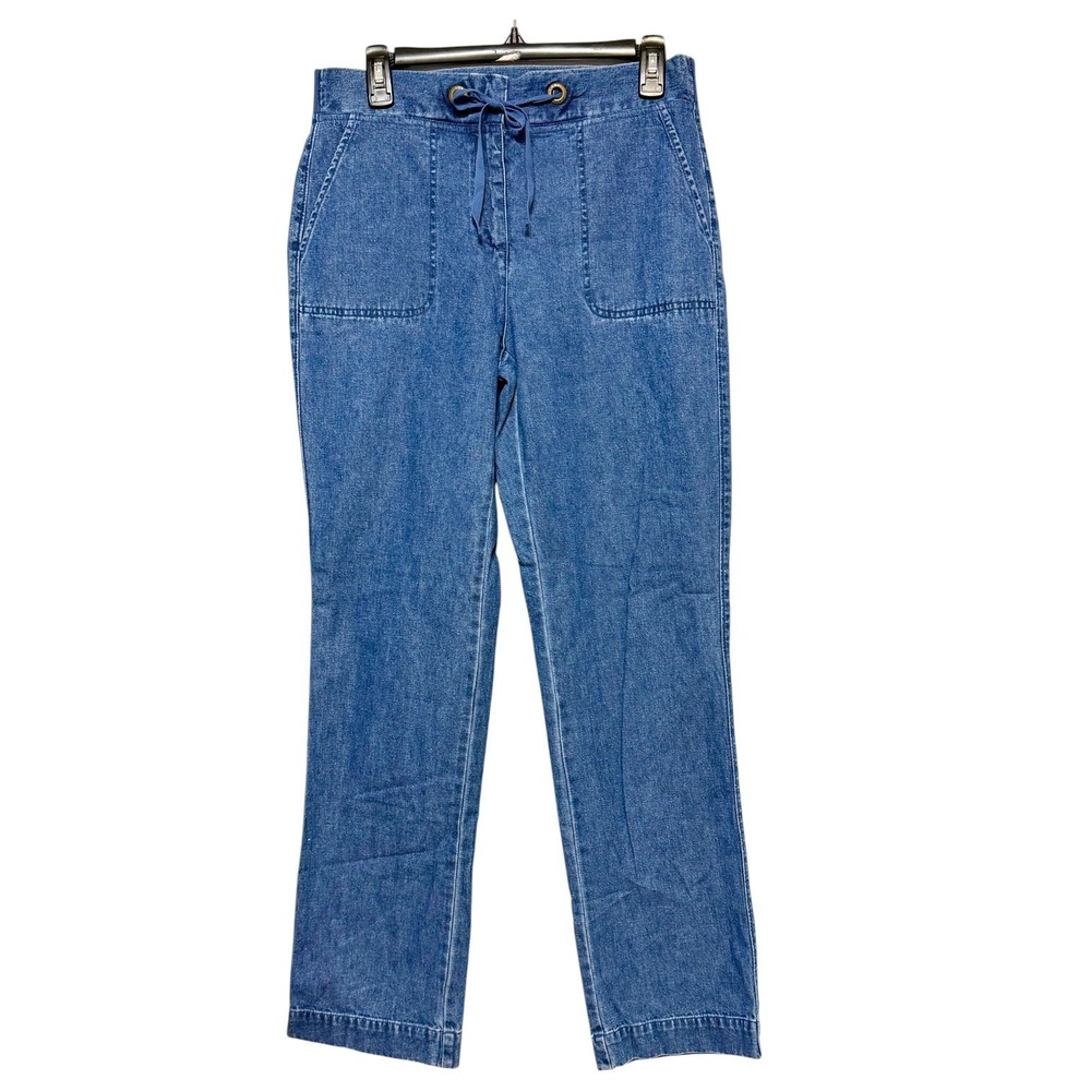 Orvis‎ Clean Girl Minimalist Denim Jeans Womens Size 4 Drawstring Countryside